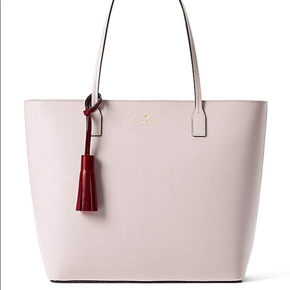 Kate Spade Wright Place Karla Tote 100% Leather Plum Dawn Rioja Large New - Picture 2 of 14
